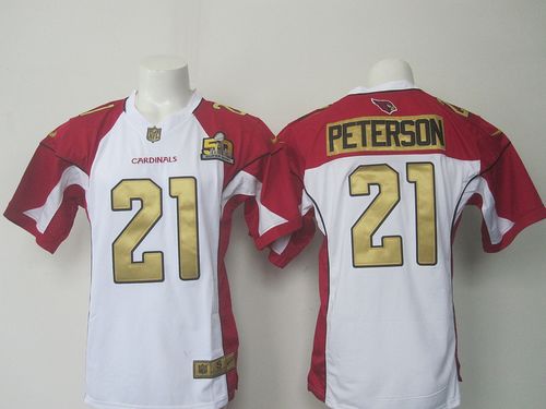 Nike Cardinals #21 Patrick Peterson White Super Bowl 50 Collection Men's Stitched NFL Elite Jersey - Click Image to Close